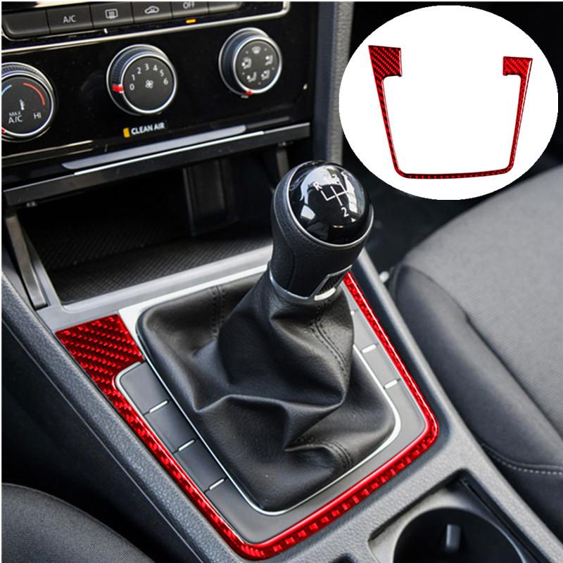 Защитное украшение салона автомобиля, красная наклейка из углеродного волокна для Volkswagen VW Golf 7 GTI MK7 2014-Стайлинг
