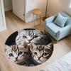Круглый ковер с узором Черной американской короткошерстной кошки, Ковер для гостиной, спальни, игровой комнаты, Нескользящий коврик для пола, Праздничные и Подарок на день рождения.