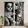 Хэллоуинские готические шторы с темным принтом, оконные украшения, украшения для дома, украшения для комнаты