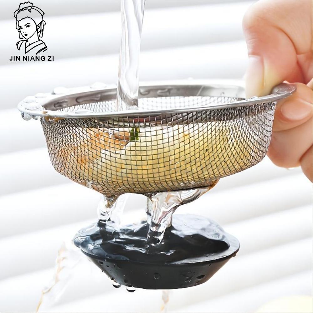 1 шт. Сетчатый фильтр для раковины с пробкой Обновите кухонную раковину фильтром для воды из нержавеющей стали