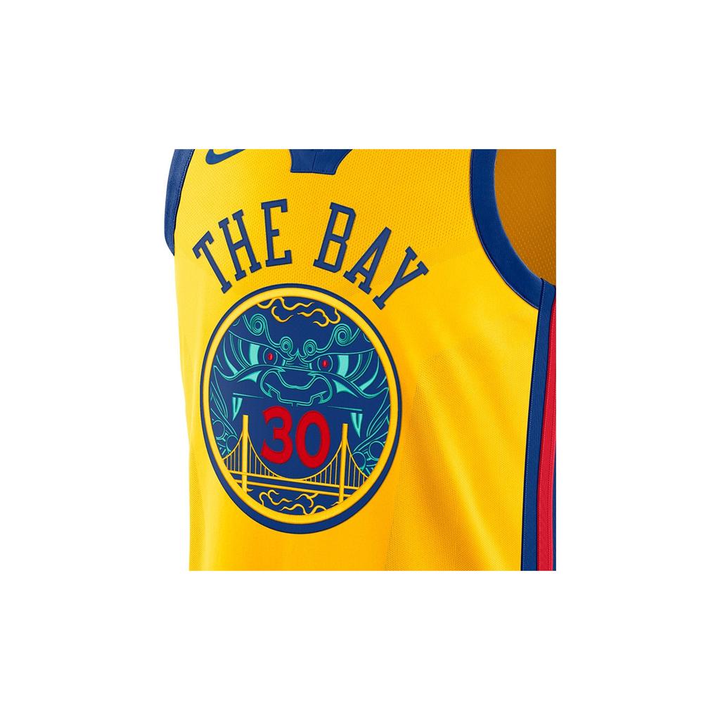 Nike NBA City Edition Connected Jersey Stephen Curry #30 Golden State Warriors Баскетбольная жилетка прямого кроя Мужские топы Желтый AH6052-728