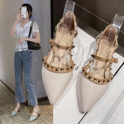 Мода 2024 Весна и Осень Новый Стиль Модные, Удобные, Элегантные и Универсальные Повседневные Износостойкие Сандалии С Заклепками Для Женщин