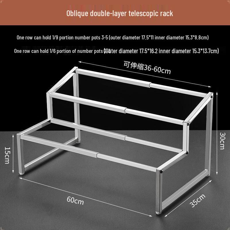 Handon Acrylic 3-Compartment Serving Tray with Slanted Telescopic Rack