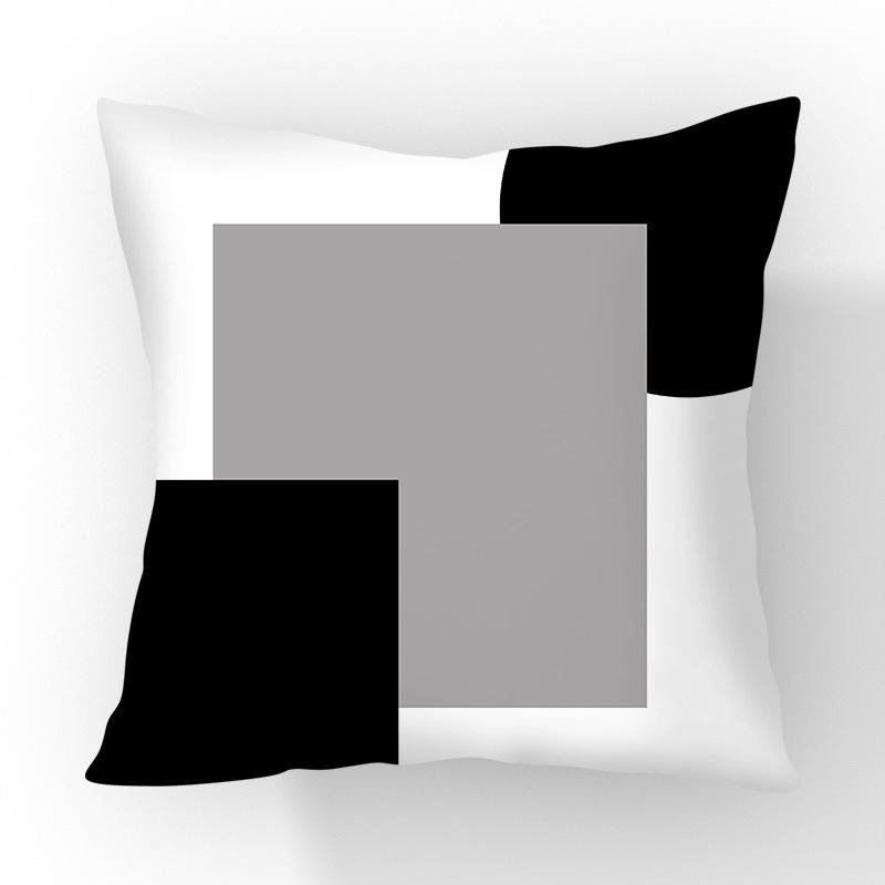 Новая Контрастная Подушка Геометрический Узор Стежка Черная Наволочка Для Гостиной Дивана Автомобильная Наволочка