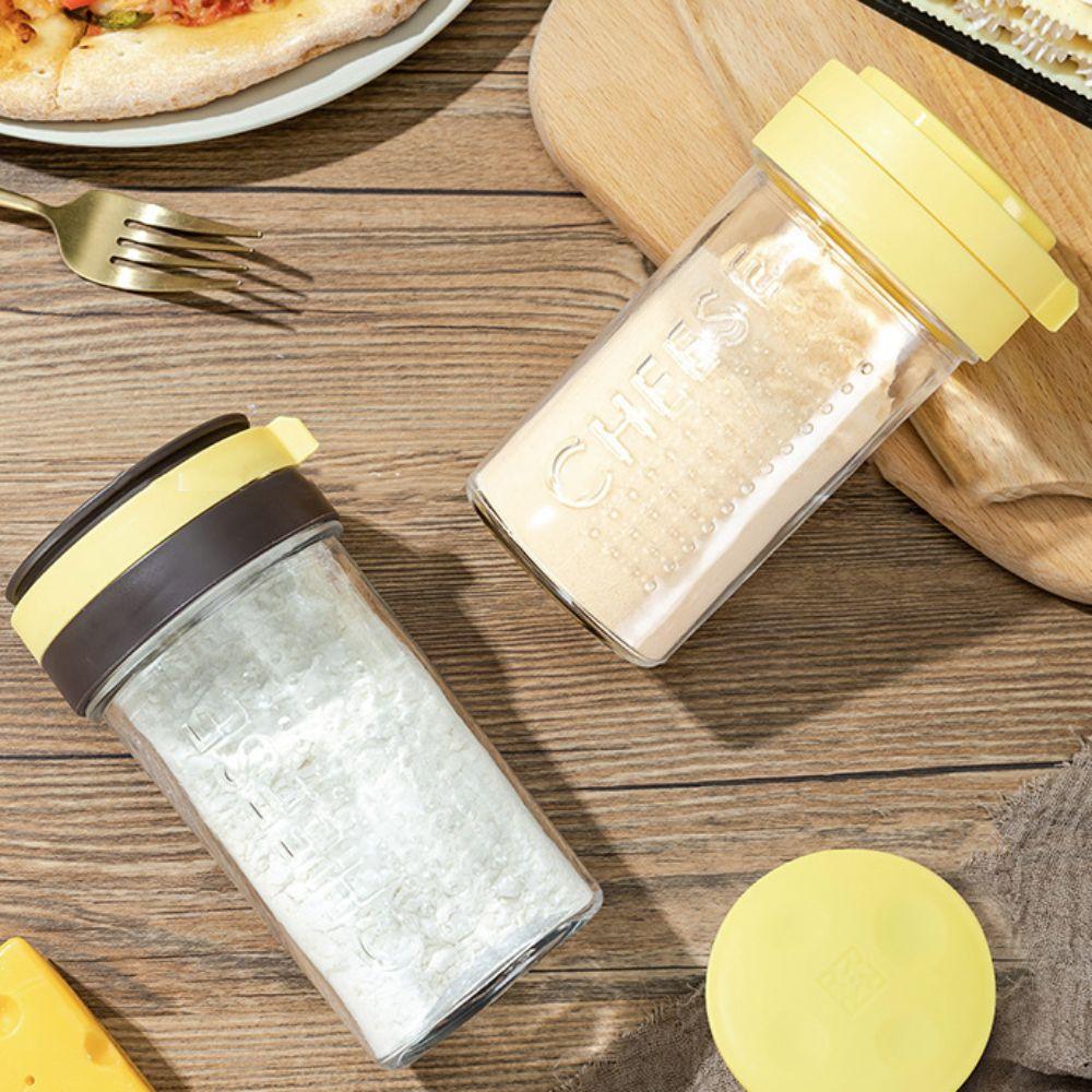 Clear Cheese Sprinkler Rotatable Lid Spice Dispenser Barbecue Seasoning Jar Cooking