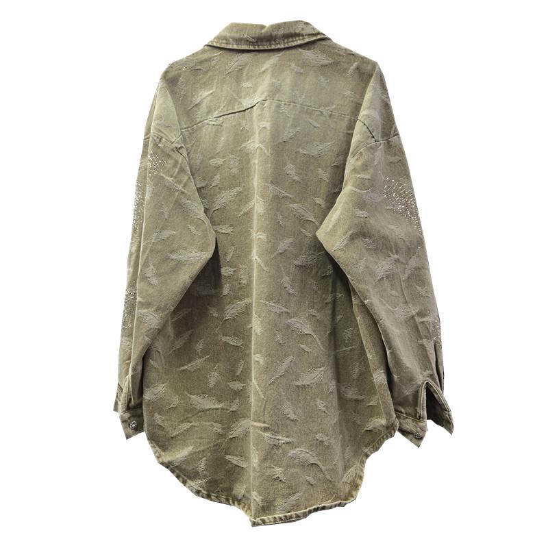 Европейская повседневная рубашка-куртка с тяжелыми стразами, коллекция ранней весны - Высококачественный женский модный топ.