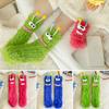 1Pair Ugly And Cute Funny Fleece Floor Socks Thickened Medium Home Big And Sleeve Autumn Eye Ca Z7W3