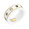 Gucci Icon Planet Bee Star Interlocking Double G Pattern Shiny 18K Gold Artificial Gemstone Ring Unisex ring White 527095-J8F76-8521
