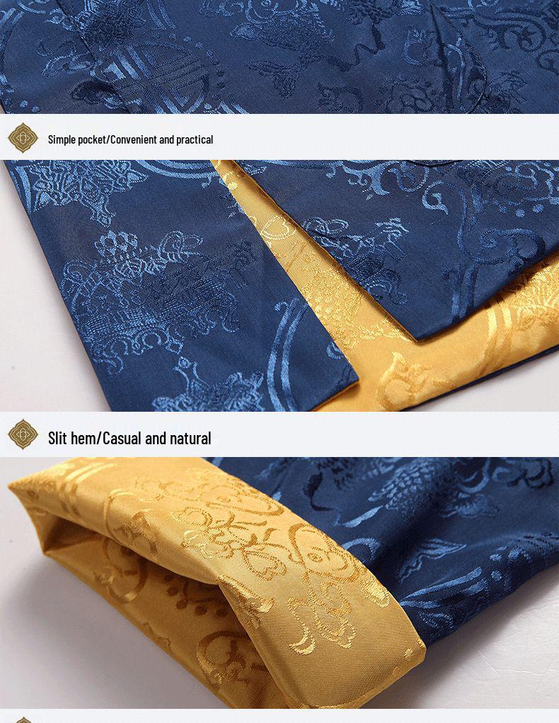 Мужской двусторонний пиджак Тан - Весенне-осенний повседневный ханьфу для папы и дедушки