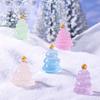 10pcs Cute Luminous Christmas Tree Figurines Merry Christmas Decoration  Car Accessories
