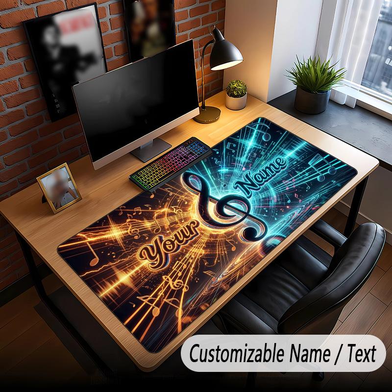 Music General Theme Custom Mouse Pad Personalized With Name Text Customized Desk Mat For Office Home Decor