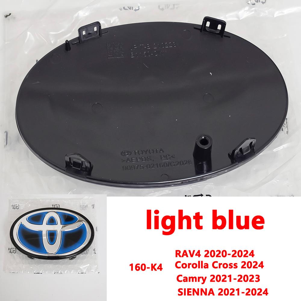 VJN4  For Toyota RAV4 Corolla Camry Land Cruiser Sienna C-HR AVALON Front Grille Hood Badge Replacement Dark Blue Hybrid Logo