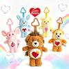 Care Bears Cousins Mini Plush Keychain 15cm Adorable Bear Figure Bag Charm Fluzzy Stuffed Doll Pendant Backpack Decor Gift Festi