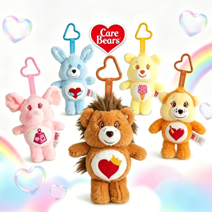 Care Bears Cousins Mini Plush Keychain 15cm Adorable Bear Figure Bag Charm Fluzzy Stuffed Doll Pendant Backpack Decor Gift Festi