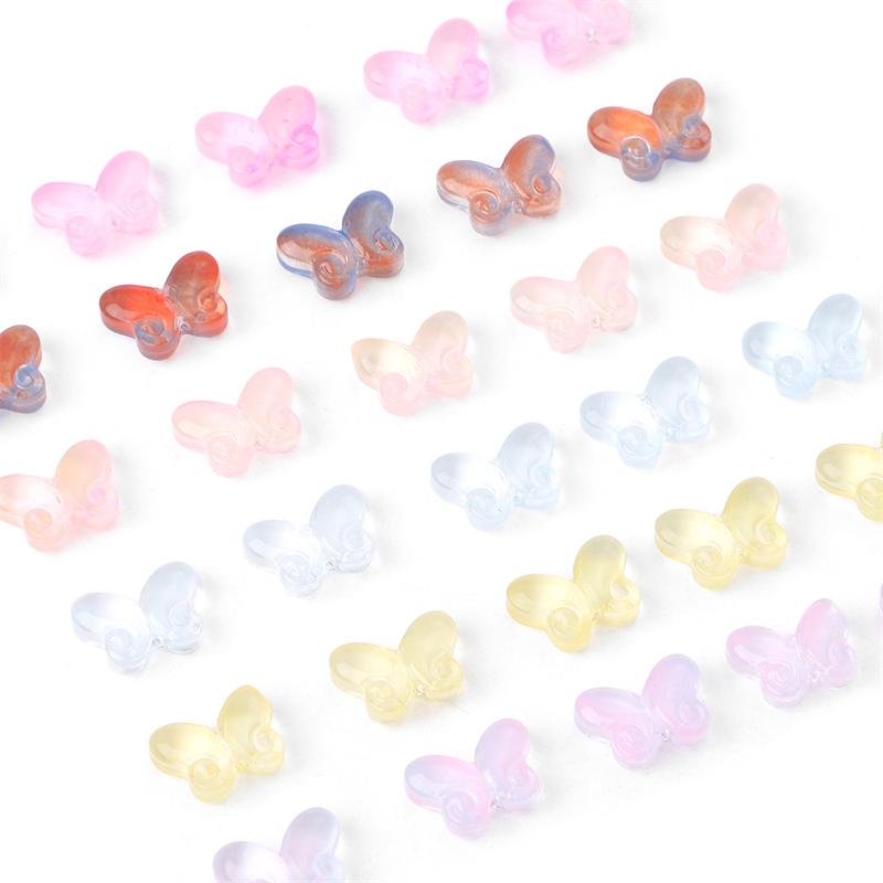 20 шт стеклянные бусины-бабочки для DIY ожерелье, браслет, серьги, изготовление ювелирных изделий, аксессуары для рукоделия