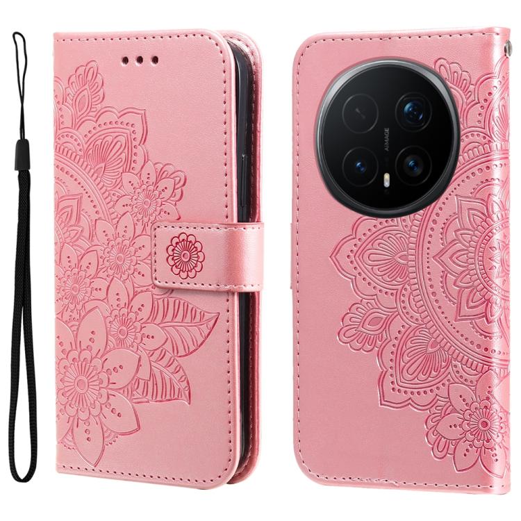 Seven-petal Flowers Embossing Leather Phone Case