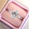 New Simple and Elegant Bridal Rings for Wedding & Engagement Inlaid Big Cubic Zirconia Good Quality Women Statement Jewelry