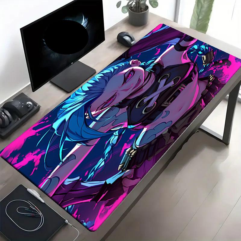 Jinx Print Mouse Pad, Anti‑Slip Desktop keyboard Mat, for PC Laptop Gaming Working Daily Use, Cool Festival Surprise Gift