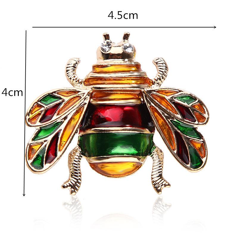 Винтажная окрашенная брошь в виде пчелы, модная эмалевая симпатичная булавка в виде насекомого, булавка для воротника в виде жука, женская одежда