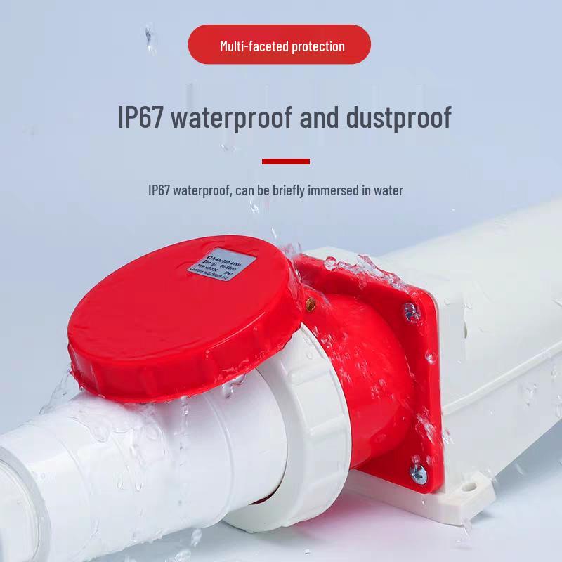 IP67 Waterproof Industrial Connector, 63A/125A, Male-Female, 3-5 Pin, Non-Explosion-Proof Plug Socket
