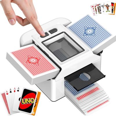 Автоматическая машинка для тасования карт Дилер игральных карт для 2 колод Машина для тасования карт с двойным режимом Батарея 2000 мАч для Skip-Bo, Покера, Техаса