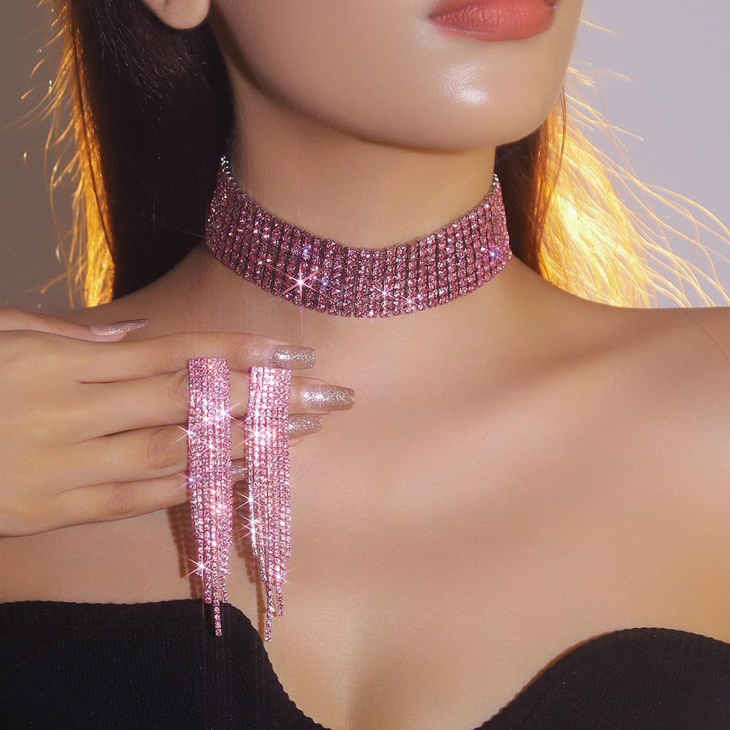 Свадебный набор украшений со стразами с леопардовым принтом, украшение-цепочка на шею.