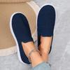 Fashion Plus Size Flat Shoes Summer New Round Toe Deep Mouth Knitted Fabric Lightweight Soft Sole Anti-Slip Wear-Resistant Single Shoes