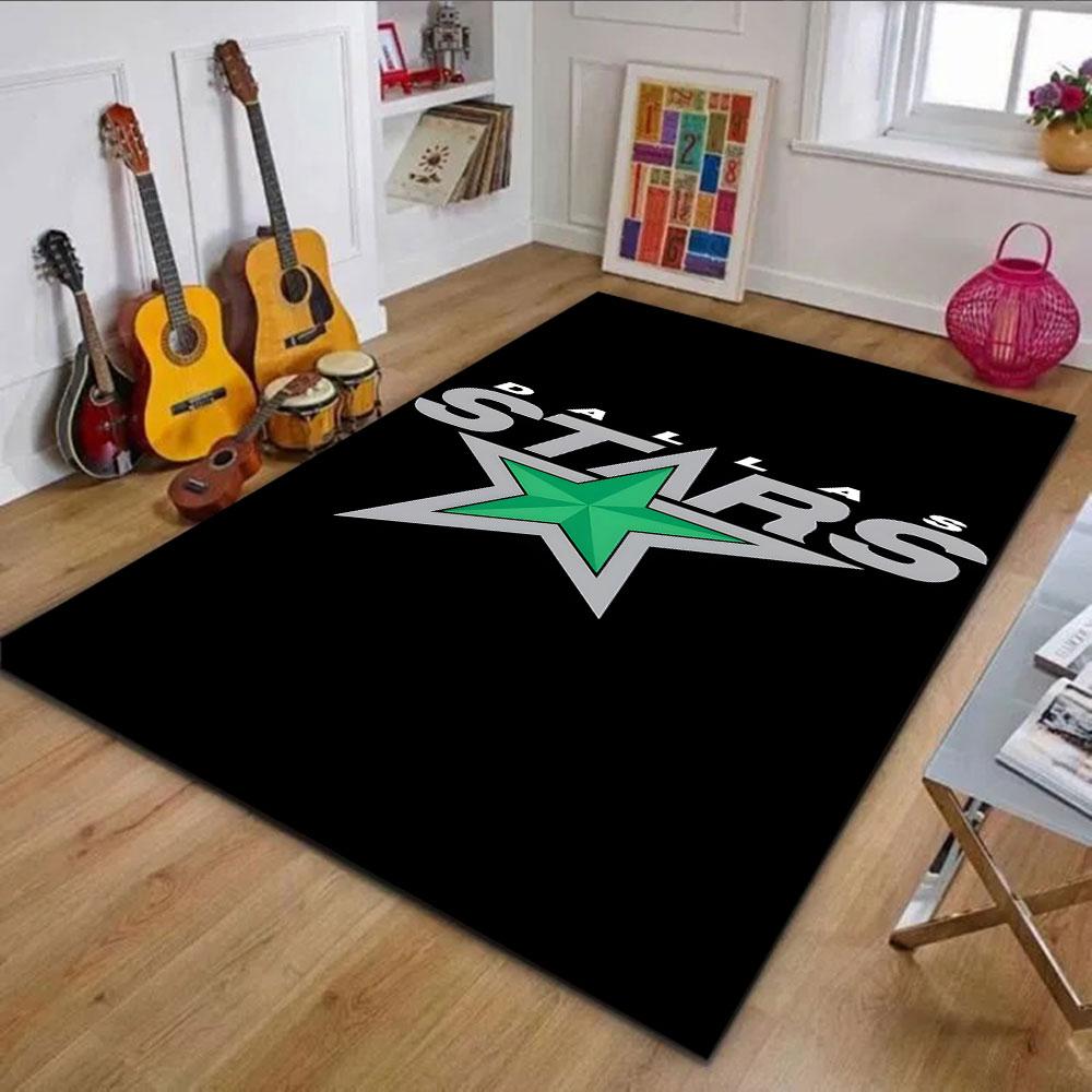 Dallas Stars Logo Design Patterned carpet, non slip mat suitable for living room and bedroom sofas