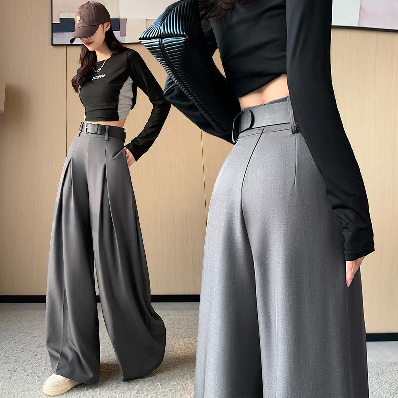 Женские брюки с высокой талией, широкие брюки, женские, весна-лето, однотонные брюки для офиса, женские, длинные, прямые, костюмные, верхняя одежда, брюки
