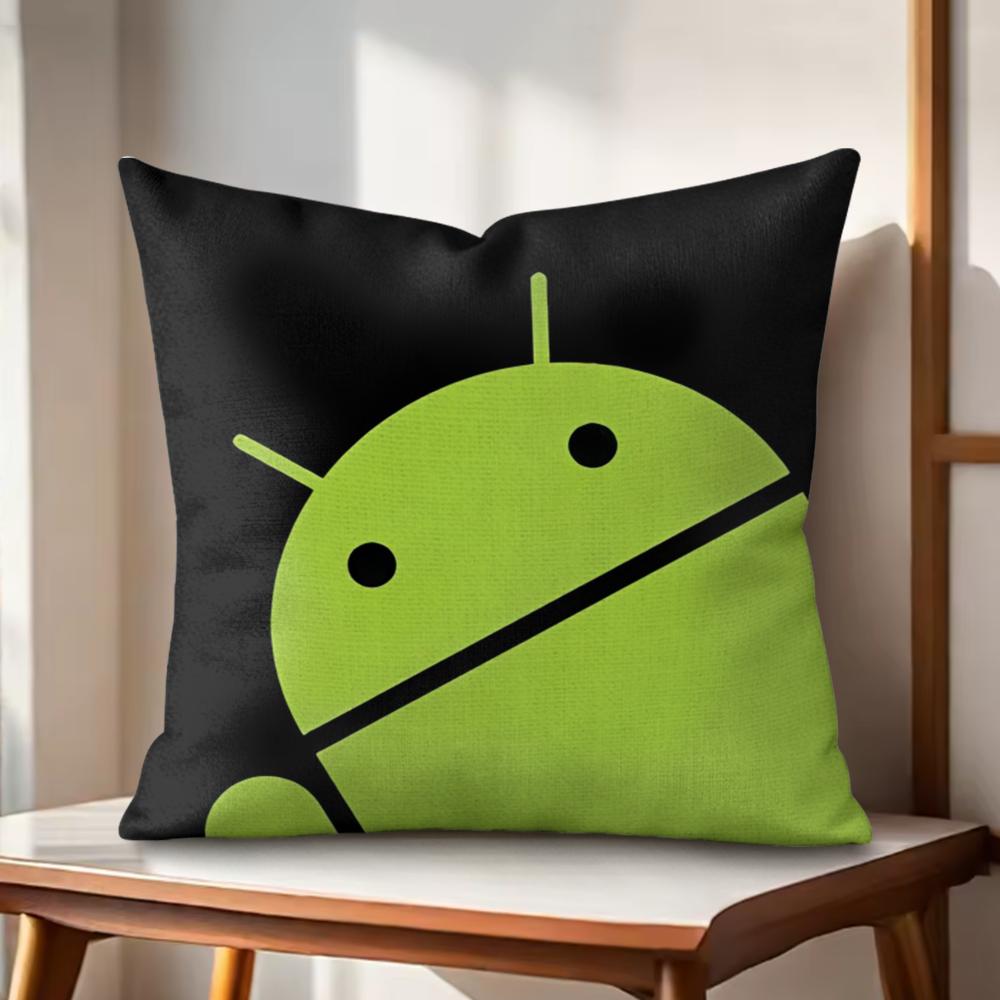 Cool AAndroid Cushion Cover Natural Linen Organic Fabric DoubleSided Printing Couch Pillow Covers Home Decor