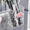 Bow Deco Makeup Brush Holder Acrylic Pencil Holder Eye Shadow Storage Box  for Vanity Countertop