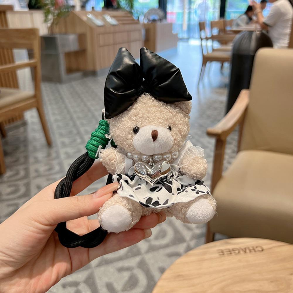 Цветочное платье плюшевый медведь брелок милый автомобильный брелок модная мягкая кукла кулон подарок
