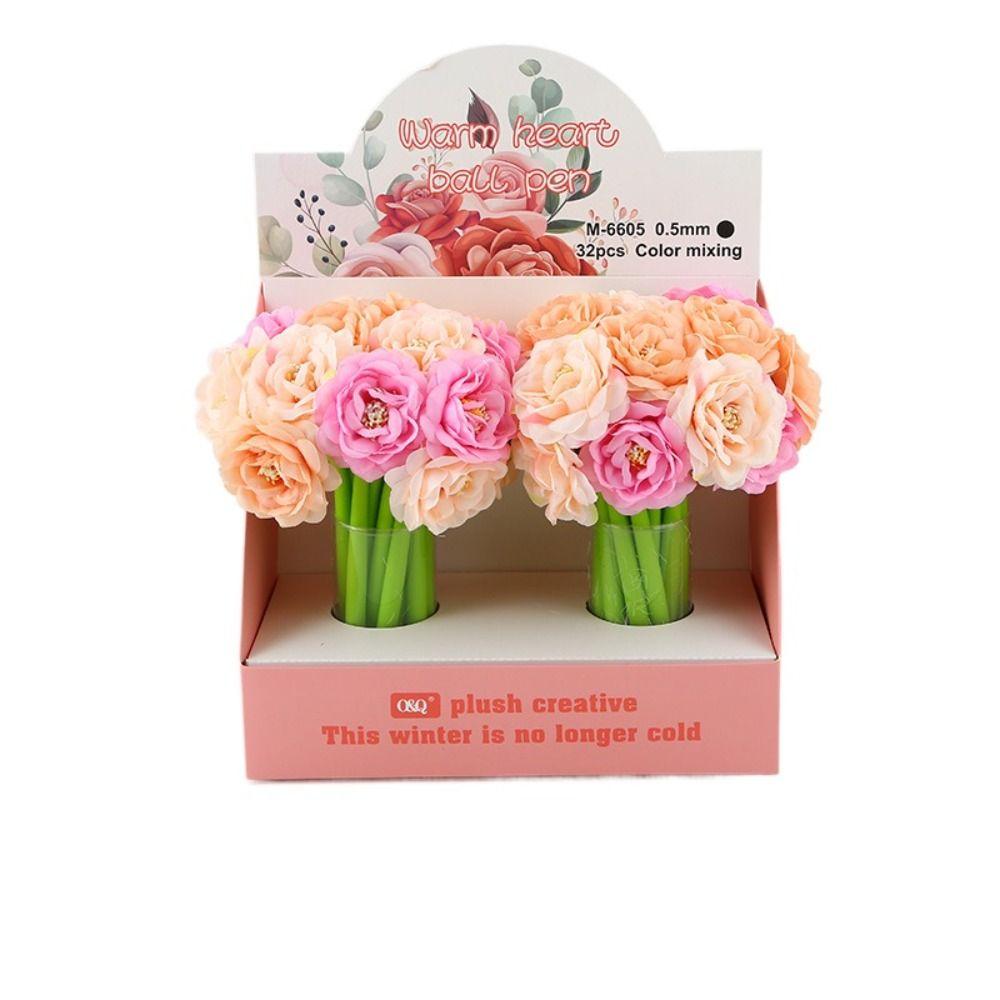 Signing Dancing Flower Pen Simulation Rose Flower Gel Ink Pens  Office School Supplies