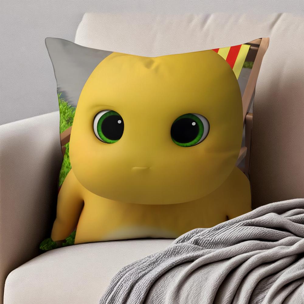 FUN CUTE NNAILONG Cushion Cover Pillowcase Antidustmite Invisible Zipper Short Plush Sofa Cushion