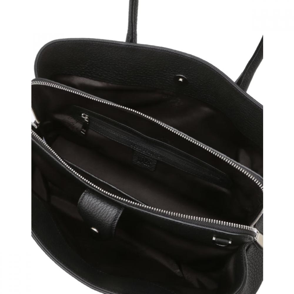 Daks Black Cowhide Tote Bag With Logo Dcba6f400bk