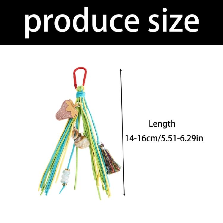 Универсальный богемный стиль ПУ оболочка бисер брелок набор для рукоделия с игривым фруктовым дизайном и регулируемой отделкой кисточками