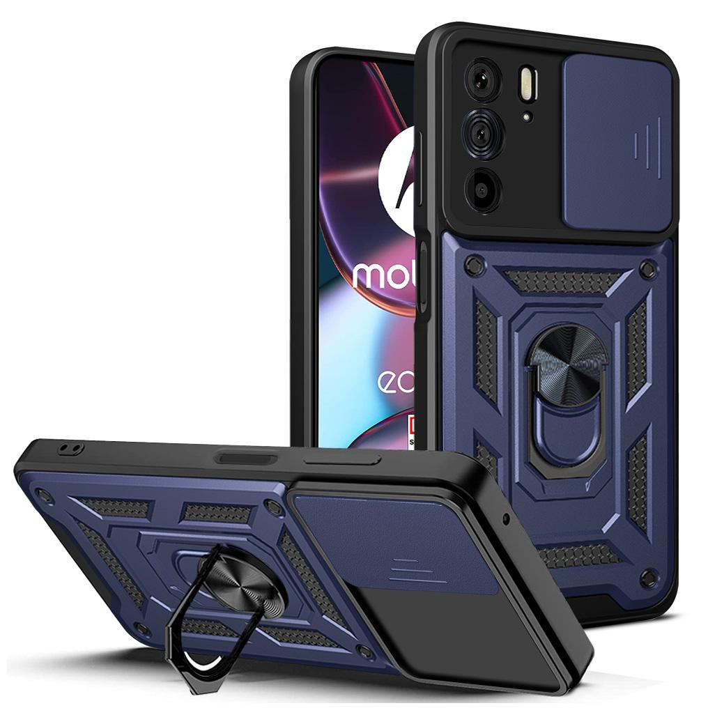 Чехол для Motorola Edge 30 Pro Чехол для телефона Moto Edge 30 Магнитное кольцо-держатель Бронированный чехол для телефона Защита камеры сдвижной Задняя крышка