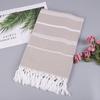Turkish Cotton Sand-Resistant Striped Beach Shawl/Towel with Tassels
