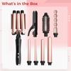 5-in-1 Curling Iron Set, Interchangeable Barrels, Wave Iron & Straightener, Up to 450°F, Champagne Gold,13 X 5.2 X 3.3 in