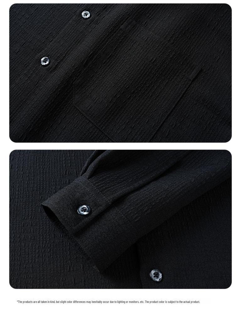 Мужская высококачественная повседневная рубашка с длинным рукавом и французской текстурой от Dongyu