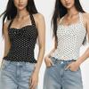 Slim Fit Y2k Dot Crop Top Sleeveless Women Camisole Fashion Halter Ruffle Vest Top  Summer