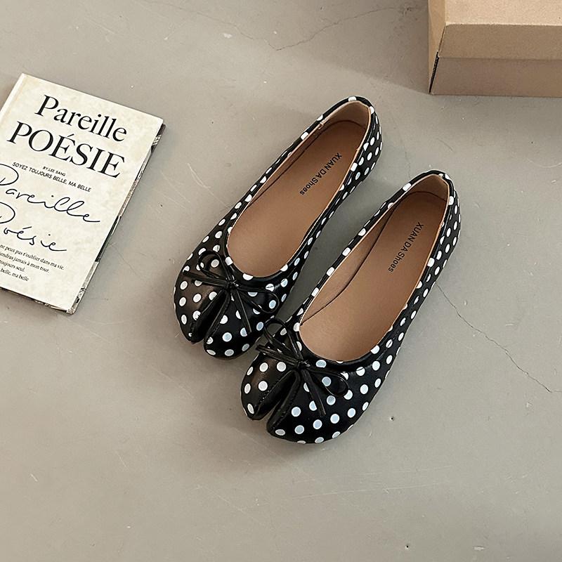 Flat Tabi Ninja Summer Bowknot Shoes Pig Toe Slippers Person Horse Hoof Shoes Women Women's Lazy Split Toe Mocassines Loafers
