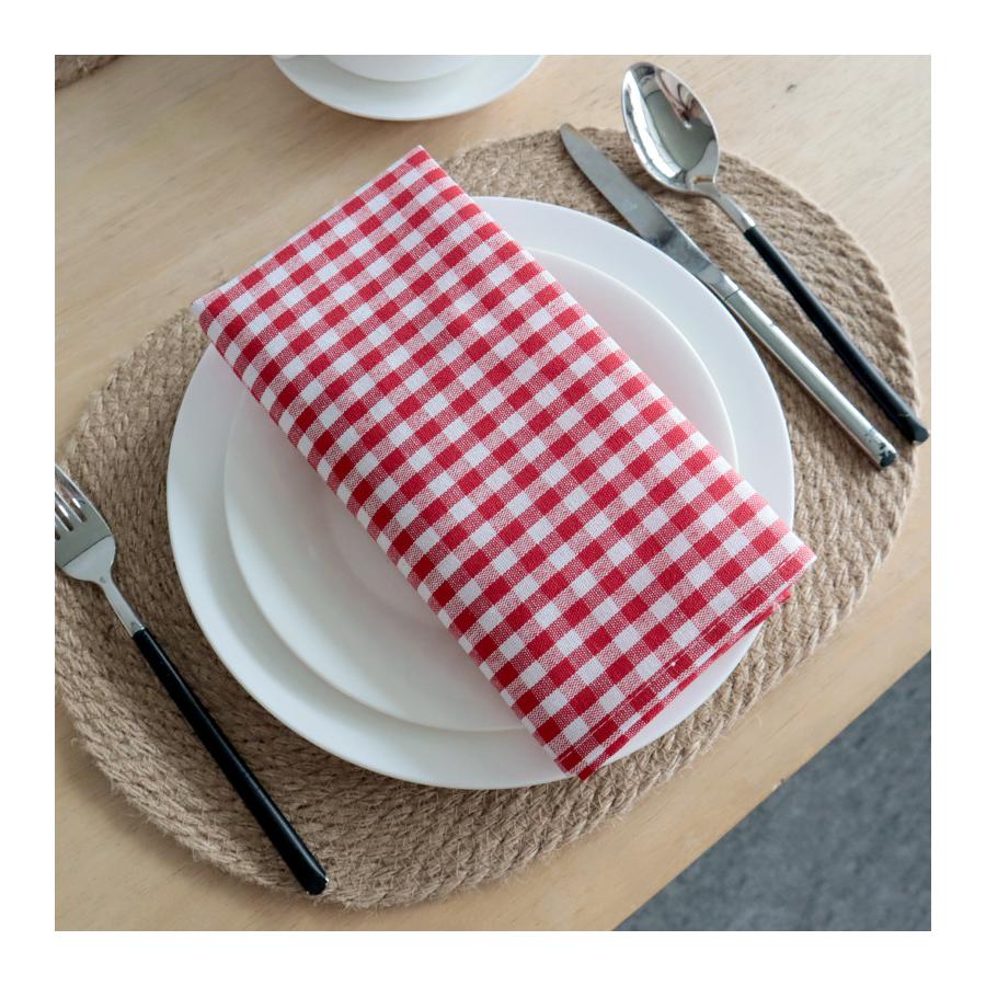 45×45cm Plaid Napkin Cloth Western Dining Table Decoration Placemat Household Absorbent Table Cloth