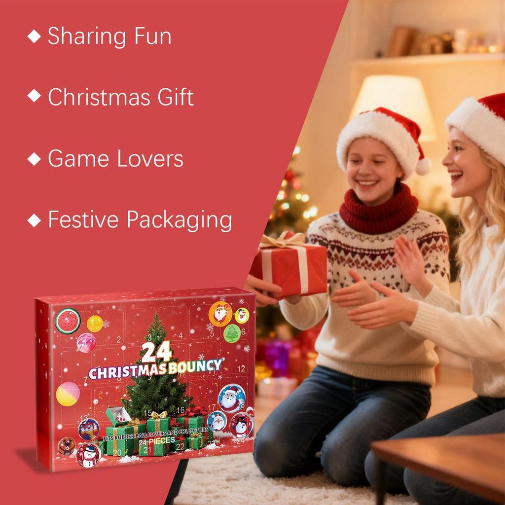 Рождественский Адвент-календарь 2025 24 дня Игрушки-прыгуны Детская праздничная коробка для обратного отсчета Снятие стресса Рождественский подарок для мальчиков и девочек