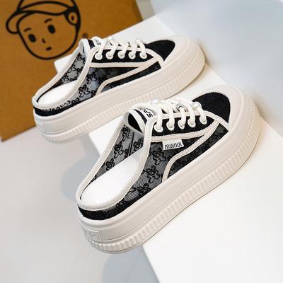 Наступая на дерьмо, чувствуя себя полым, женские ленивые полушлепанцы с сеткой на одной педали, новая половина лотка 2025