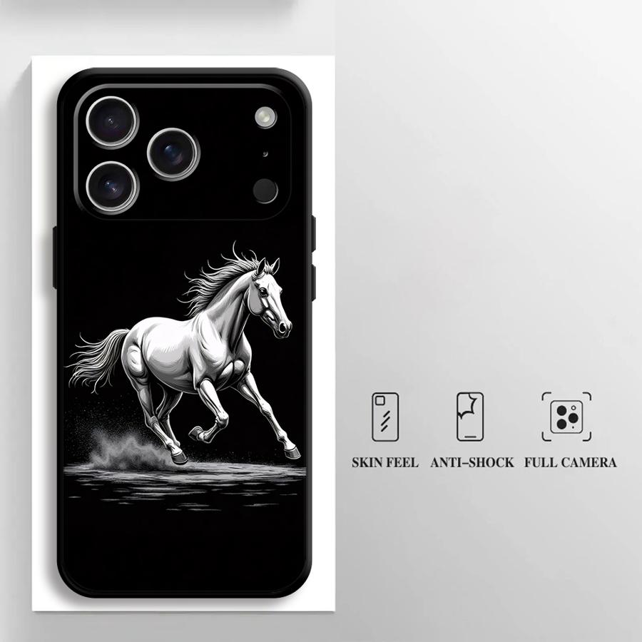 Чехол 'Бегущая лошадь' для Apple iPhone 17 Pro Max XR XS MAX 15 Pro 7 8 14 13 16 Air 12 11 Funda Чехол для телефона