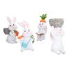 4 шт. Кролик орнамент смоляной настольный расписанный вручную ремесленный скульптура для гостиной сад