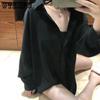 Women Blouses Spring Long Sleeve Black Chiffon Shirt with Belt Ladies Loose All-match Fashion Chic Casual Simple Tops