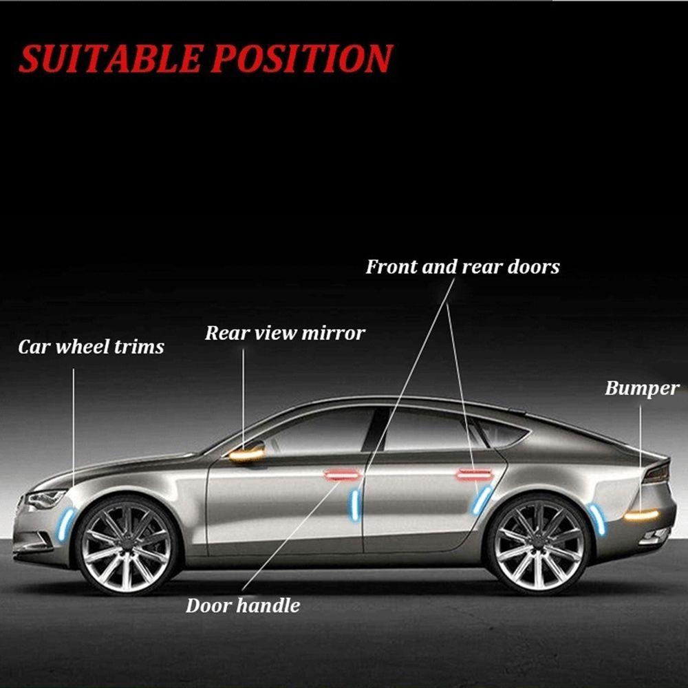 4Pcs Sign Protector Alarm Door Sticker Anti-Collision Car Reflective Strips Safety Warning