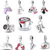 925 медь Спорт и Отдых Кофейная Чашка Бокал Гарнитура Камера Записывает Жизнь Счастливые Бусины Подходит для Pantaro Шармы Браслет Женский Циркон